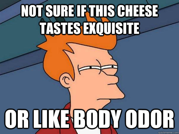 not sure if this cheese tastes exquisite or like body odor  Futurama Fry