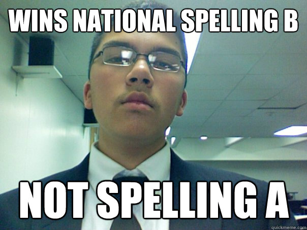 wins national spelling b not spelling a  