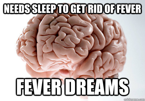 NEEDS SLEEP TO GET RID OF FEVER FEVER DREAMS  Scumbag Brain