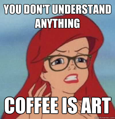 you don't understand anything coffee is art  Hipster Ariel