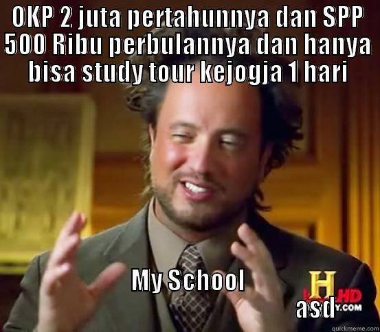 DAMN IT - OKP 2 JUTA PERTAHUNNYA DAN SPP 500 RIBU PERBULANNYA DAN HANYA BISA STUDY TOUR KEJOGJA 1 HARI MY SCHOOL                                                      ASD Misc