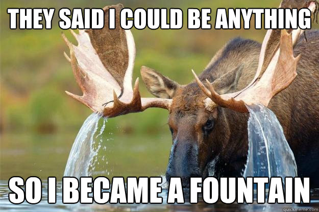 They said I could be anything So I became a fountain - They said I could be anything So I became a fountain  Moose Fountain