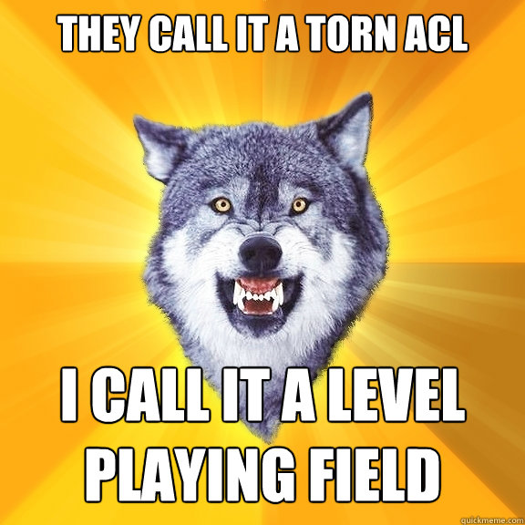 THEY CALL IT A TORN ACL I CALL IT A LEVEL PLAYING FIELD - THEY CALL IT A TORN ACL I CALL IT A LEVEL PLAYING FIELD  Courage Wolf