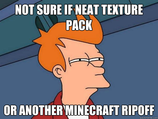 not sure if neat texture pack or another minecraft ripoff - not sure if neat texture pack or another minecraft ripoff  Futurama Fry