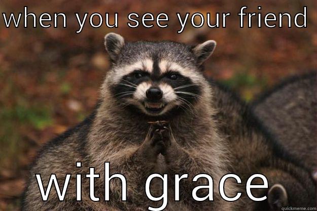 WHEN YOU SEE YOUR FRIEND  WITH GRACE Evil Plotting Raccoon