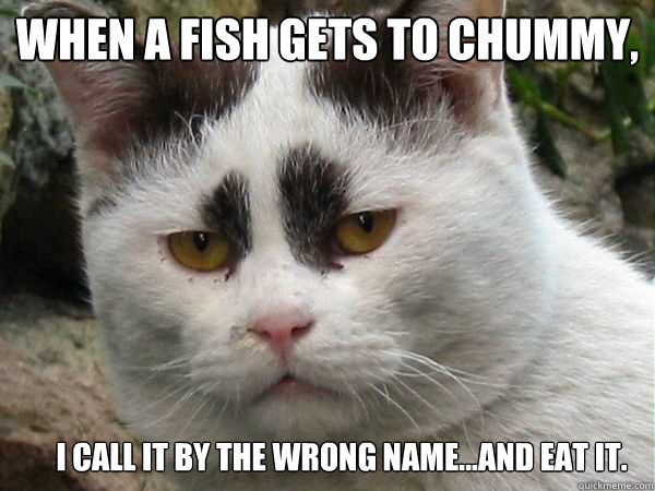 When a fish gets to chummy, I call it by the wrong name...and eat it.  