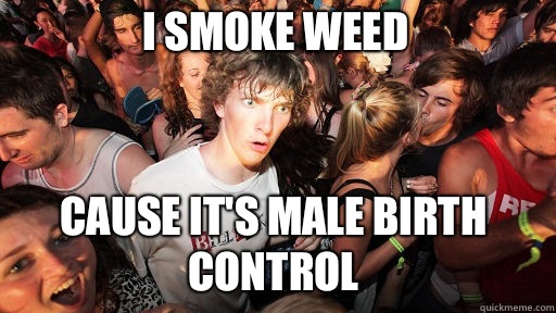 I smoke weed Cause it's male birth control - I smoke weed Cause it's male birth control  Sudden Clarity Clarence