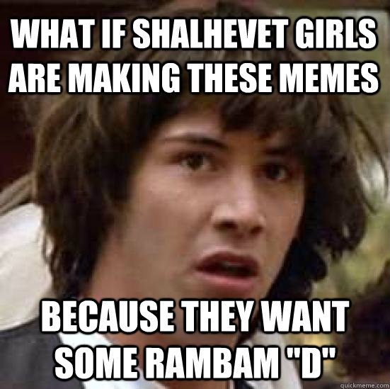 what if shalhevet girls are making these memes because they want some Rambam 