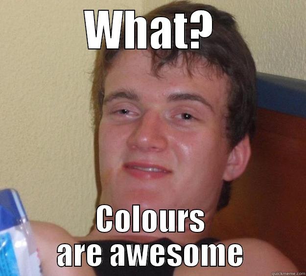 Wha? Colours are awesome - WHAT? COLOURS ARE AWESOME 10 Guy