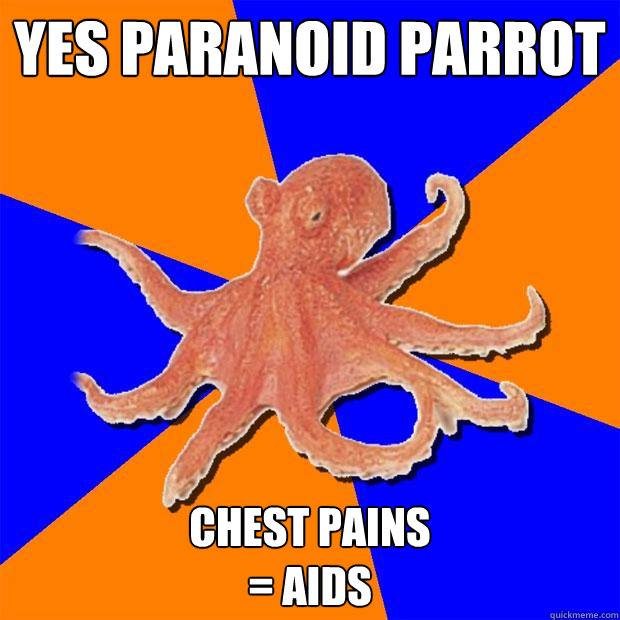 Yes Paranoid Parrot Chest pains
= Aids  Online Diagnosis Octopus