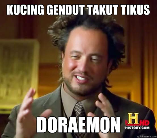 kucing gendut takut tikus doraemon  