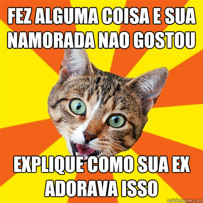 fez alguma coisa e sua namorada nao gostou explique como sua ex adorava isso  Bad Advice Cat