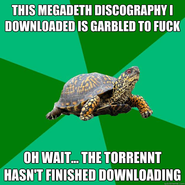 this megadeth discography i downloaded is garbled to fuck oh wait... the torrennt hasn't finished downloading - this megadeth discography i downloaded is garbled to fuck oh wait... the torrennt hasn't finished downloading  Torrenting Turtle