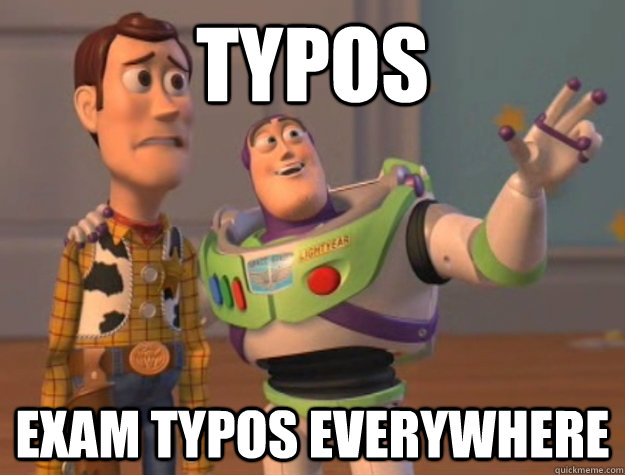 typos exam typos everywhere  Toy Story