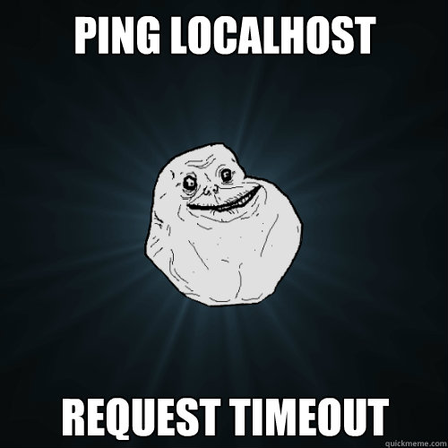 ping localhost Request timeout - ping localhost Request timeout  Forever Alone