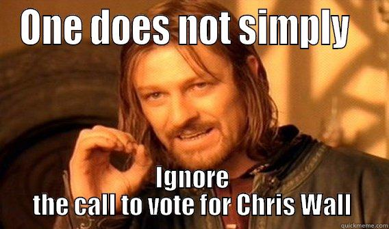 ONE DOES NOT SIMPLY   IGNORE THE CALL TO VOTE FOR CHRIS WALL One Does Not Simply