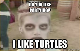 Do you like 
partying? i like turtles - Do you like 
partying? i like turtles  AB turtles