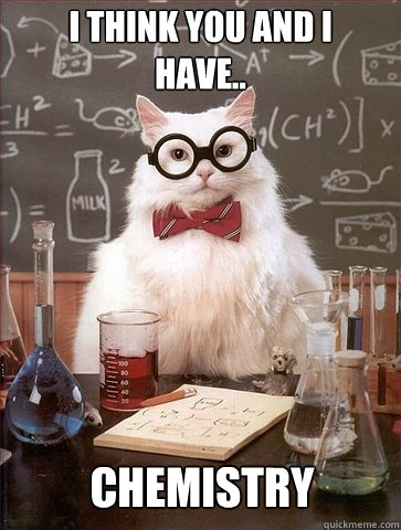 I THINK YOU AND I 
HAVE.. CHEMISTRY - I THINK YOU AND I 
HAVE.. CHEMISTRY  Chemistry Cat