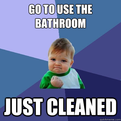 Go to use the bathroom Just Cleaned - Go to use the bathroom Just Cleaned  Success Kid