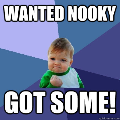 wanted nooky got some!  Success Kid