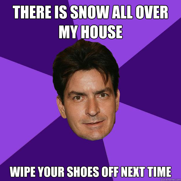 There is snow all over my house Wipe your shoes off next time  Clean Sheen