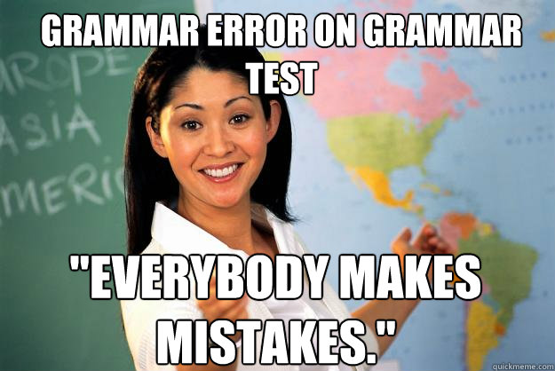 Grammar error on grammar test 