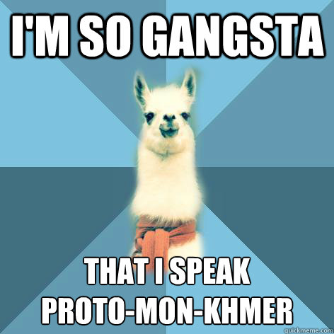 I'M SO GANGSTA THAT I SPEAK
PROTO-MON-KHMER  Linguist Llama