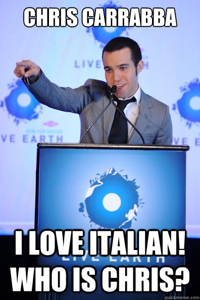 Chris Carrabba I love italian! who is chris? - Chris Carrabba I love italian! who is chris?  Emo Bro Meme