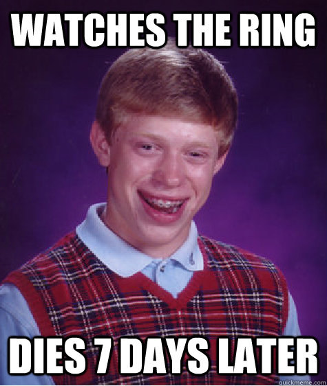 Watches the ring dies 7 days later  - Watches the ring dies 7 days later   Bad Luck Brian