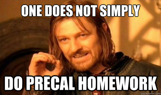 One Does not simply Do precal homework   Boromir