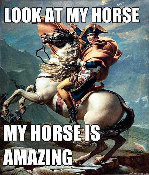 LOOK AT MY HORSE  MY HORSE IS 
AMAZING  Napoleon Bonaparte