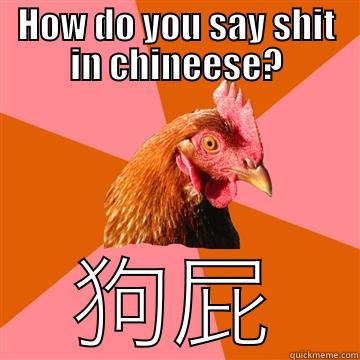 HOW DO YOU SAY SHIT IN CHINEESE? 狗屁 Anti-Joke Chicken