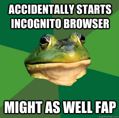 accidentally starts incognito browser Might as well fap - accidentally starts incognito browser Might as well fap  Foul Bachelor Frog