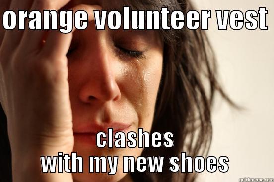 hoka fwp - ORANGE VOLUNTEER VEST  CLASHES WITH MY NEW SHOES First World Problems