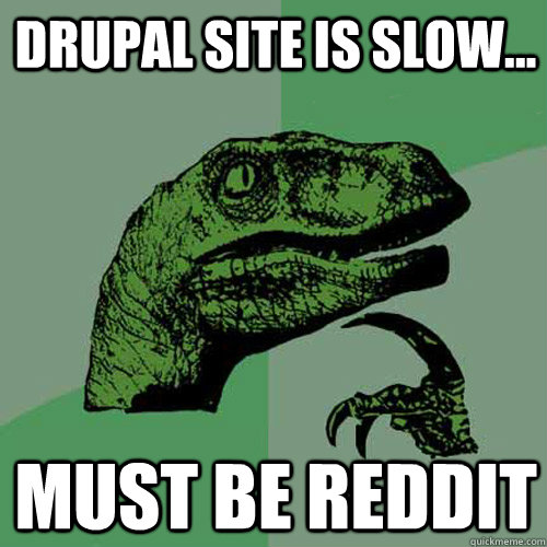 drupal site is slow... must be reddit  Philosoraptor