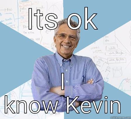 ITS OK I KNOW KEVIN Engineering Professor