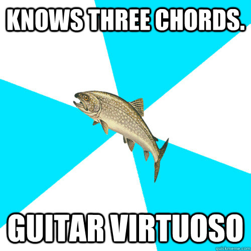 Knows three chords.  Guitar Virtuoso  Pop Punk Trout