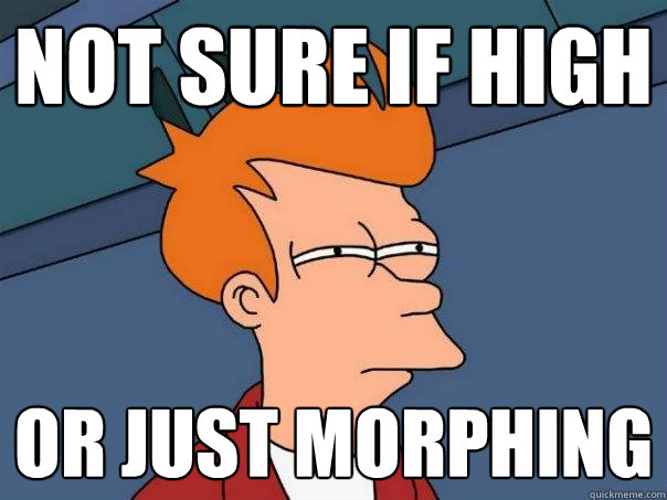 Not Sure if high or just morphing  Futurama Fry