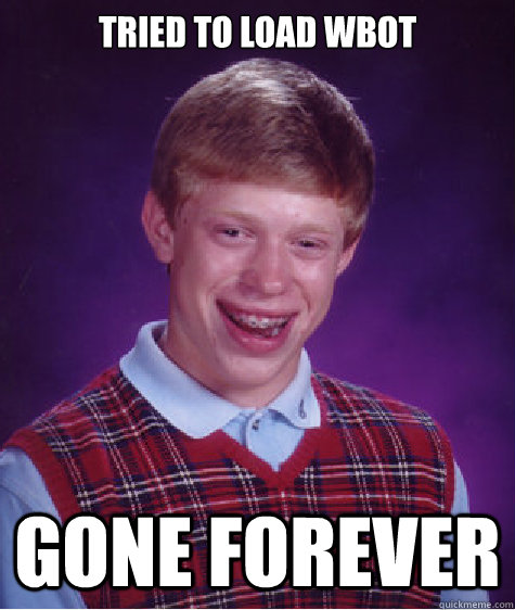 Tried to load wBot Gone forever - Tried to load wBot Gone forever  Bad Luck Brian