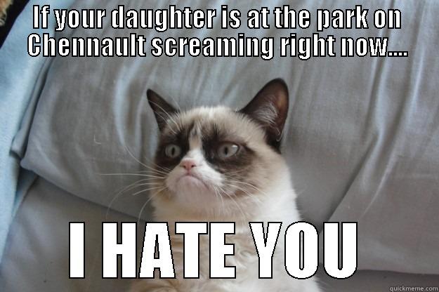 Screaming Kids - IF YOUR DAUGHTER IS AT THE PARK ON CHENNAULT SCREAMING RIGHT NOW.... I HATE YOU Grumpy Cat