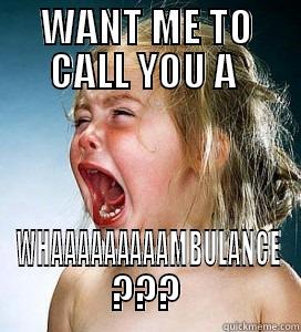 WANT ME TO CALL YOU A  WHAAAAAAAAAMBULANCE ??? Misc