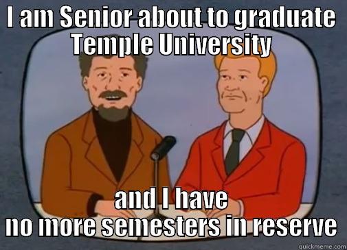 I AM SENIOR ABOUT TO GRADUATE TEMPLE UNIVERSITY AND I HAVE NO MORE SEMESTERS IN RESERVE Misc