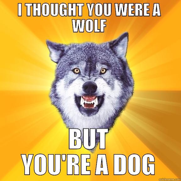 I THOUGHT YOU WERE A WOLF BUT YOU'RE A DOG Courage Wolf