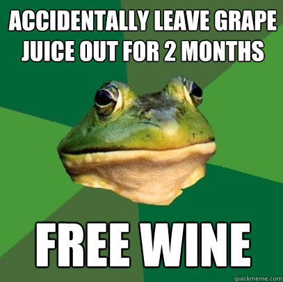 accidentally leave grape juice out for 2 months FREE WINE  - accidentally leave grape juice out for 2 months FREE WINE   Foul Bachelor Frog