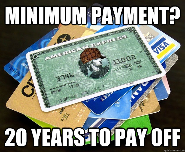 minimum payment? 20 years to pay off - minimum payment? 20 years to pay off  Scumbag Credit Industry