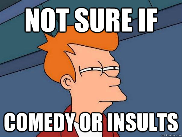 Not sure if comedy Or insults  Futurama Fry