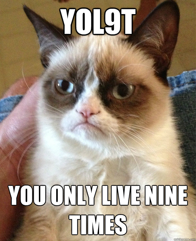 YOL9T You only live nine times  Grumpy Cat