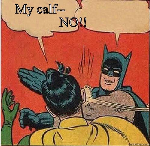 MY CALF--                     NO!!  Batman Slapping Robin