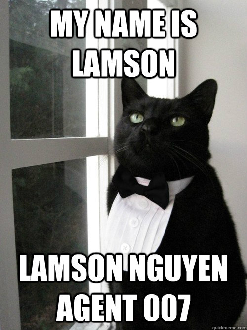 My Name is Lamson Lamson Nguyen Agent 007  One Percent Cat