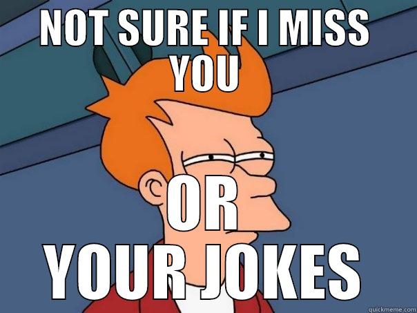 MISSING YOU - NOT SURE IF I MISS YOU OR YOUR JOKES Futurama Fry